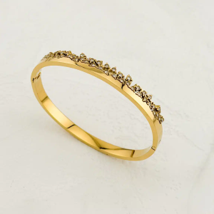 Γυναικείο επιχρυσωμένο cuff βραχιόλι με ανάγλυφα λουλούδια - Εικόνα 1 Γυναικείο επιχρυσωμένο cuff βραχιόλι με ανάγλυφα λουλούδια - Εικόνα 1