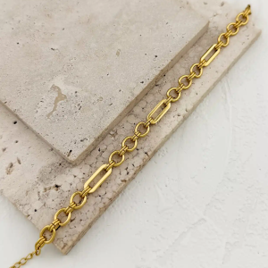 Γυναικείο επιχρυσωμένο βραχιόλι ατσάλινο - Εικόνα 1