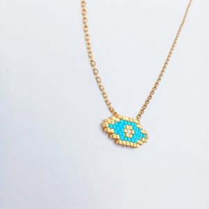 Χειροποίητο Miyuki κολιέ σε τιρκουάζ αποχρώσεις - Εικόνα 3