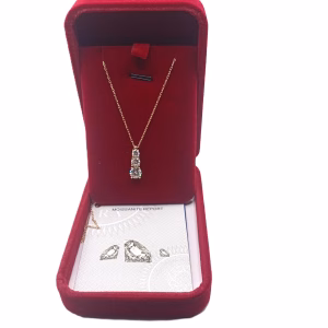 Κολιέ Triple Moissanite από επίχρυσο ασήμι 925 με μοϊσανίτες 1,8ct - Εικόνα 3