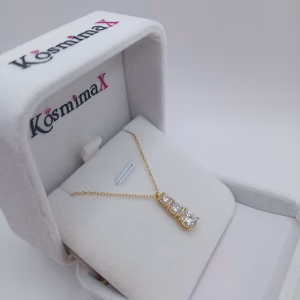 Κολιέ Triple Moissanite από επίχρυσο ασήμι 925 με μοϊσανίτες 1,8ct - Εικόνα 10 Κολιέ Triple Moissanite από επίχρυσο ασήμι 925 με μοϊσανίτες 1,8ct - Εικόνα 10