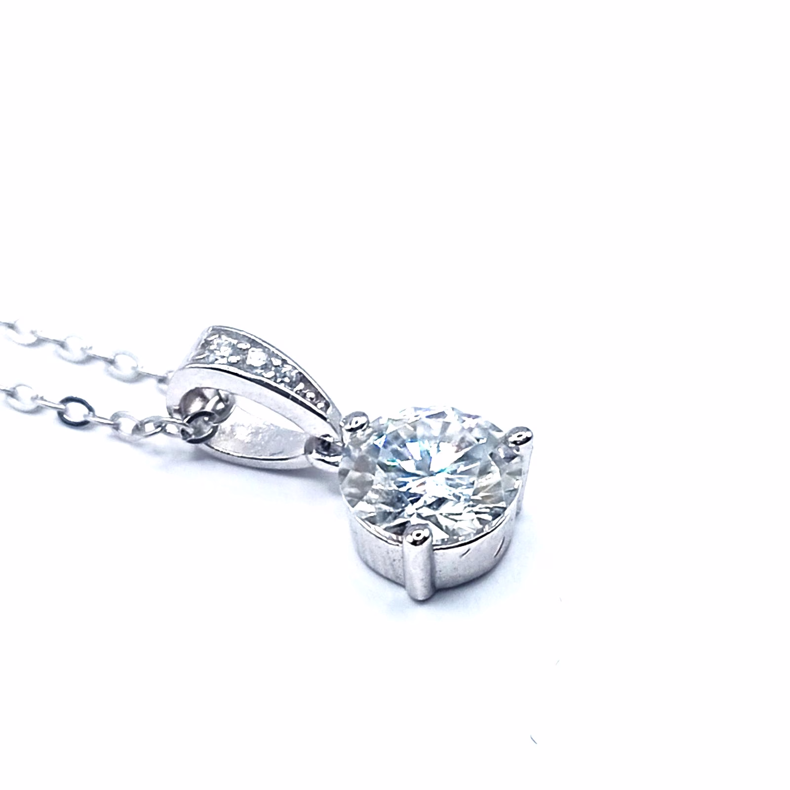 Μονόπτερο κολιέ από ασήμι 925 και Μοϊσανίτη 1ct - Image 2 Μονόπτερο κολιέ από ασήμι 925 και Μοϊσανίτη 1ct - Image 2