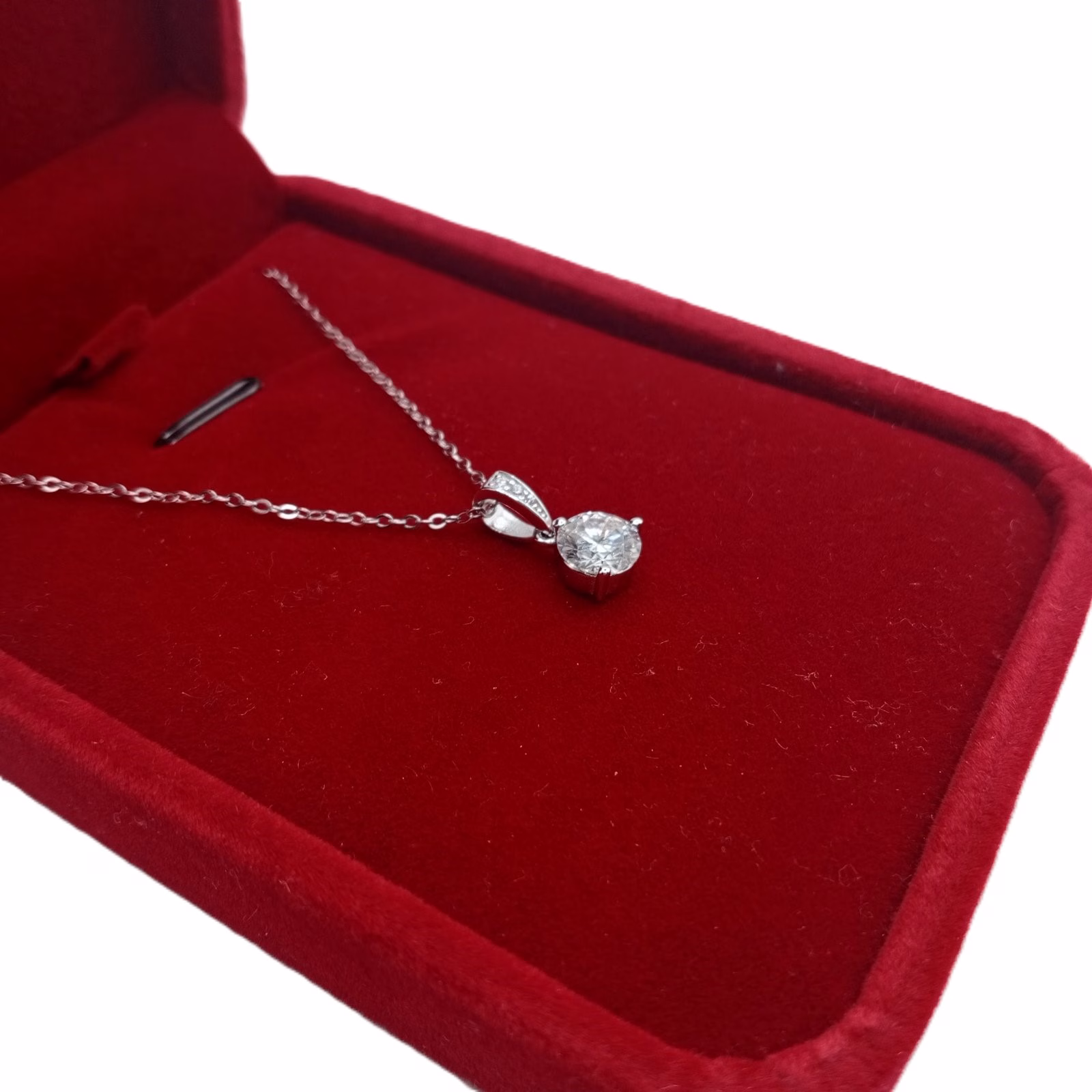 Μονόπτερο κολιέ από ασήμι 925 και Μοϊσανίτη 1ct - Image 3 Μονόπτερο κολιέ από ασήμι 925 και Μοϊσανίτη 1ct - Image 3