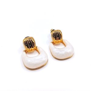 Χρυσά κρεμαστά σκουλαρίκια από ανοξείδωτο ατσάλι - Εικόνα 3