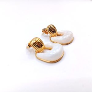 Χρυσά κρεμαστά σκουλαρίκια από ανοξείδωτο ατσάλι - Εικόνα 6