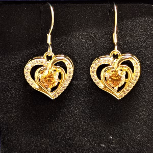 Σκουλαρίκια καρδιά από ασήμι 925 και πέτρες μοϊσανίτη 0,5ct x2 - Εικόνα 4