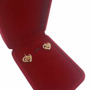 Σκουλαρίκια καρδιά από ασήμι 925 και πέτρες μοϊσανίτη 0,5ct x2 - Εικόνα 3