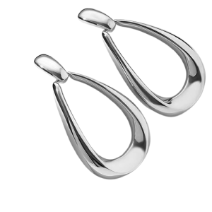 Ασημί κρεμαστά σκουλαρίκια από ανοξείδωτο ατσάλι