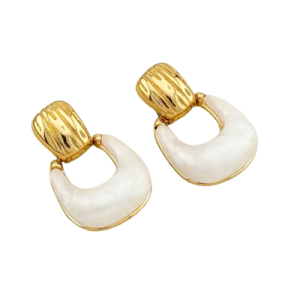 Χρυσά κρεμαστά σκουλαρίκια από ανοξείδωτο ατσάλι Χρυσά κρεμαστά σκουλαρίκια από ανοξείδωτο ατσάλι