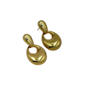 Χρυσά κρεμαστά σκουλαρίκια από ανοξείδωτο ατσάλι με σμιλεμένο σχέδιο Χρυσά κρεμαστά σκουλαρίκια από ανοξείδωτο ατσάλι με σμιλεμένο σχέδιο