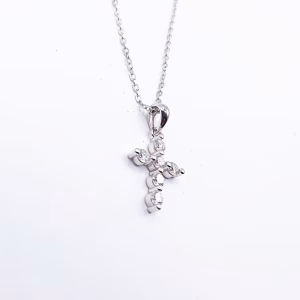 Σταυρός Κολιέ από Ασήμι 925 με Μοϊσανίτη 0,60ct - Εικόνα 3