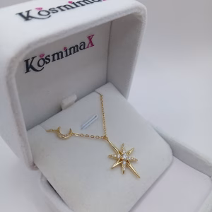 Γυναικείο Κολιέ Αστέρι και Φεγγάρι - Εικόνα 1