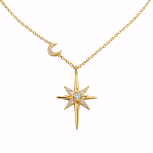 Γυναικείο Κολιέ Αστέρι και Φεγγάρι