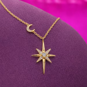 Γυναικείο Κολιέ Αστέρι και Φεγγάρι - Εικόνα 5