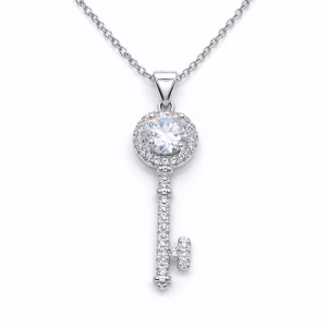 Γυναικείο Κολιέ Κλειδί από Ασήμι 925 με Ιδιαίτερη Λάμψη