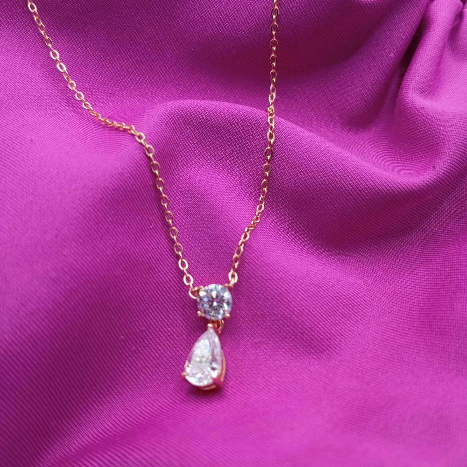 Γυναικείο Κολιέ Δάκρυ Moissanite - Image 2 Γυναικείο Κολιέ Δάκρυ Moissanite - Image 2