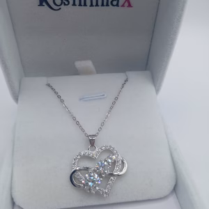 Γυναικείο Κολιέ Καρδιά & Άπειρο Lab Diamond Moissanite - Εικόνα 1