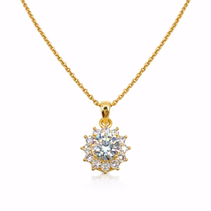 Γυναικείο Κολιέ Halo 2ct Moissanite