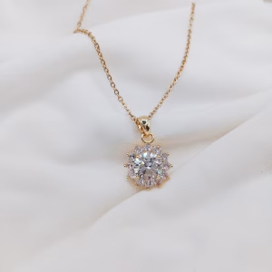 Γυναικείο Κολιέ Halo 2ct Moissanite - Εικόνα 1