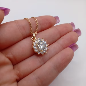 Γυναικείο Κολιέ Halo 2ct Moissanite - Εικόνα 8