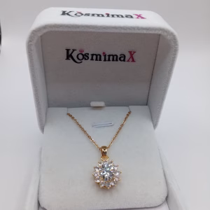 Γυναικείο Κολιέ Halo 2ct Moissanite - Εικόνα 6