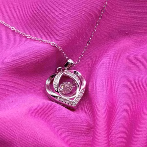 Γυναικείο Κολιέ Καρδιά 1ct Moissanite - Εικόνα 1