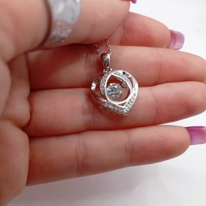 Γυναικείο Κολιέ Καρδιά 1ct Moissanite - Εικόνα 7